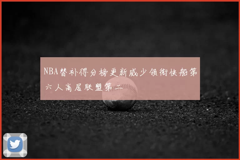 NBA替补得分榜更新威少领衔快船第六人高居联盟第二